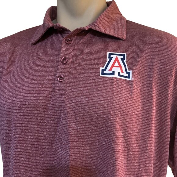 NEW Arizona Wildcats Colosseum Red Striped SS Polo Shirt Men's L - Picture 2 of 6
